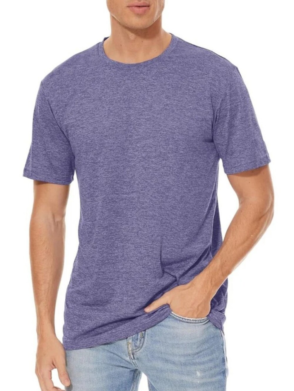 Men's Athletic Dri Fit Shirt Heathered Purple Size XL New